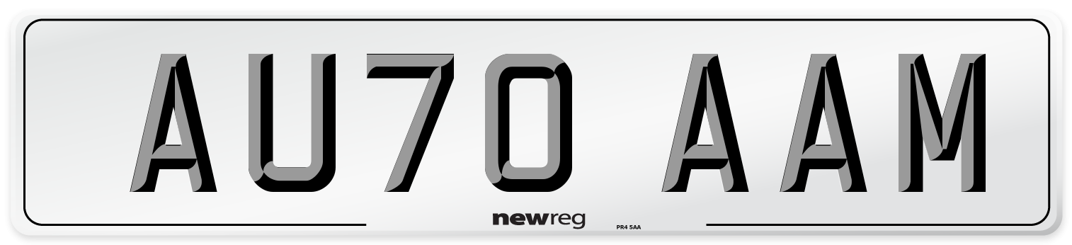 AU70 AAM Number Plate from New Reg